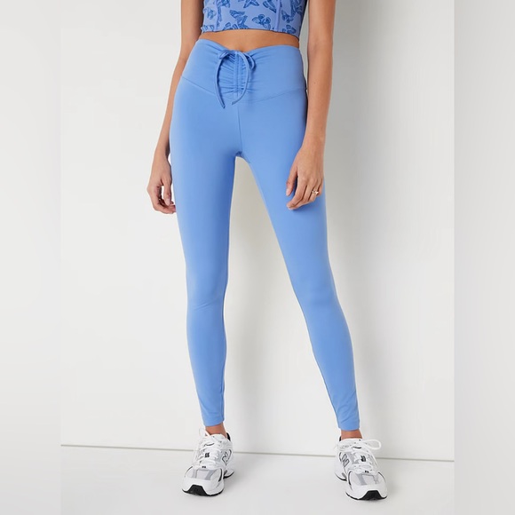 PINK COTTON RAUCHED LEGGINGS - Picture 1 of 6